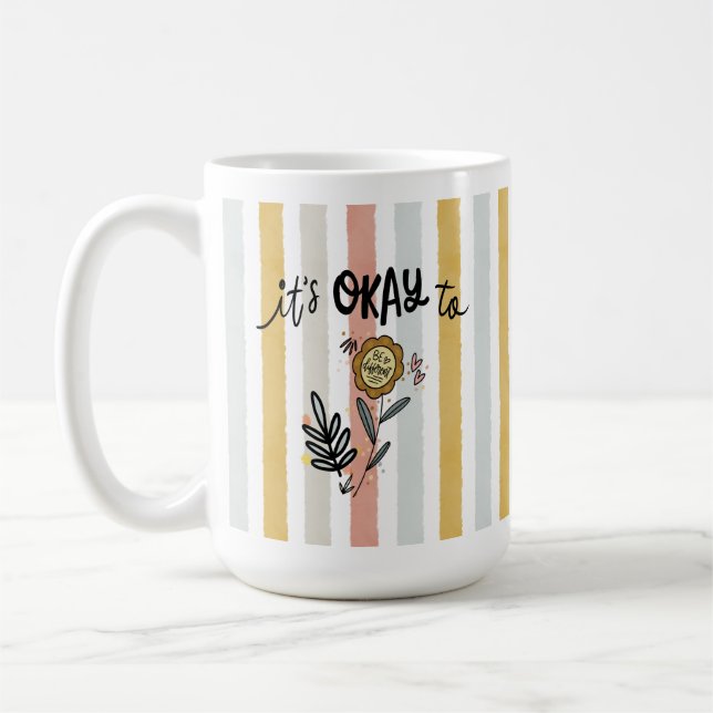 Det är okej att Boho Blommig Kaffemug Kaffemugg (Vänster)