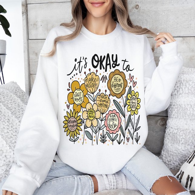 Det är okej att Boho Blommig Tröja (Skapare uppladdad)