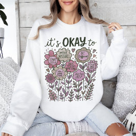 Det är okej att Boho Blommigt T Shirt