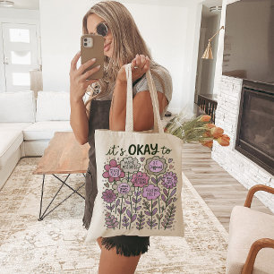 Det är okej att Boho Blommigt Tygkasse
