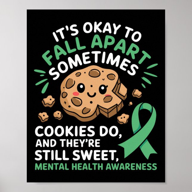 Det är okej att falla samman Mental hälsa medveten Poster (Framsidan)