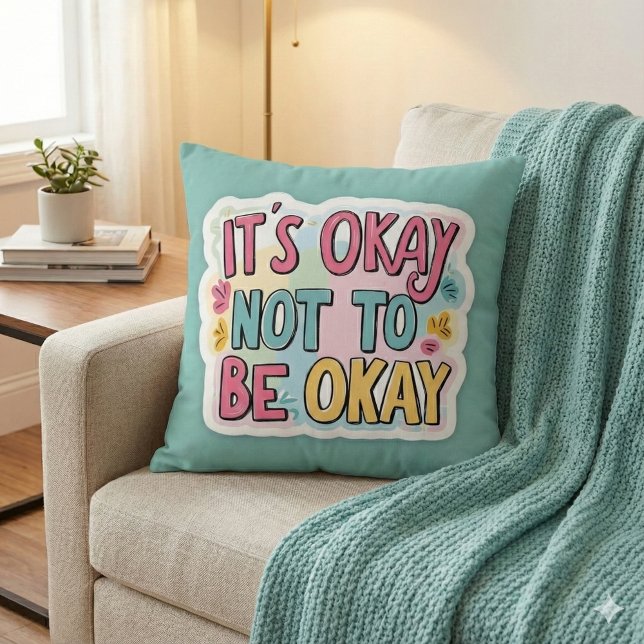 Det är okej att inte vara okej Dekorativ kudde (Show love and understanding with this, "It's okay not to be okay" pillow! )