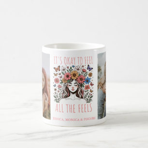 "Det är okej att känna alla känslor" Fotomugg Kaffemugg