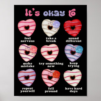Det är okej att känna sig nervös Positivt psykiskt Poster