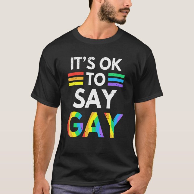 Det är okej att säga att Gay Florida Trans stannar T Shirt (Framsida)