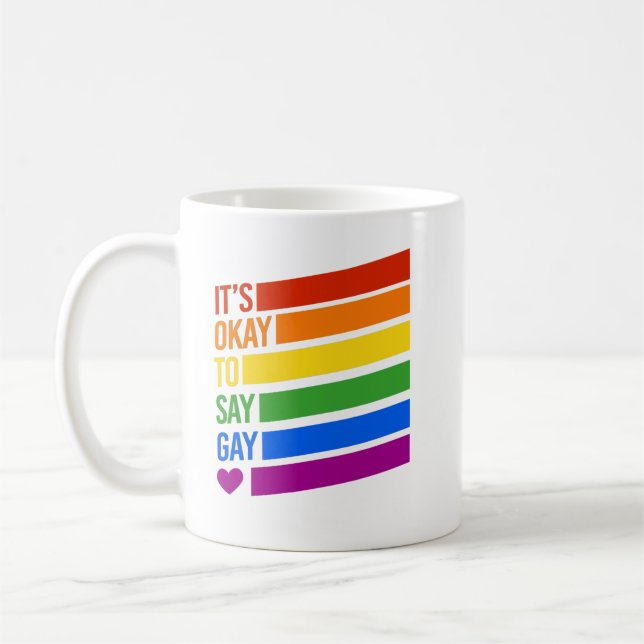 Det är okej att säga Gay Kaffemugg (Vänster)