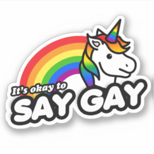 Det är okej att säga Gay Unicorn Klistermärken