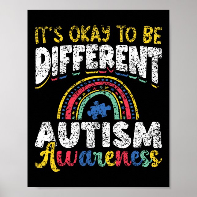 Det är okej att vara annorlunda Autism Acceptans A Poster (Framsidan)