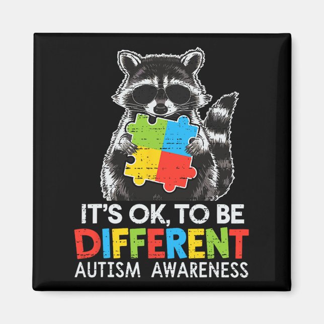 Det är okej att vara annorlunda Autism Awareness C Magnet (Framsidan)