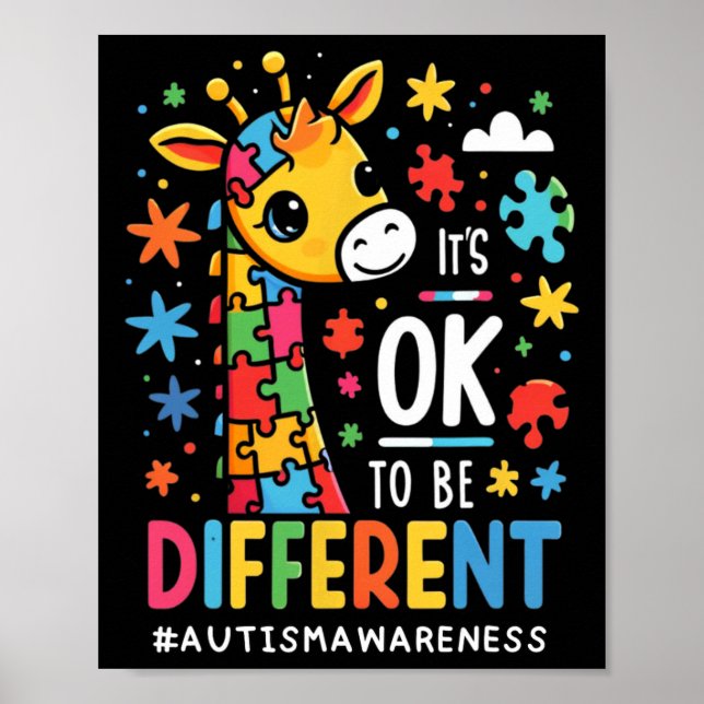 Det är okej att vara annorlunda Autism Awareness C Poster (Framsidan)