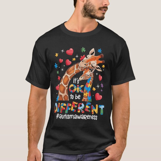 Det är okej att vara annorlunda Autism Awareness C T Shirt (Framsida)