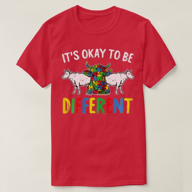 Det är okej att vara annorlunda autism Awareness C T Shirt (Design framsida)