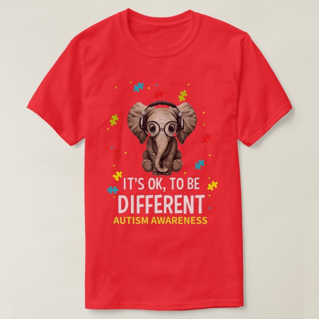 Det är okej att vara annorlunda Autism Awareness E T Shirt (Design framsida)