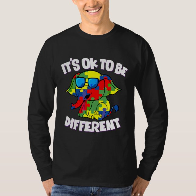 Det är okej att vara annorlunda Autism Awareness E T Shirt (Framsida)