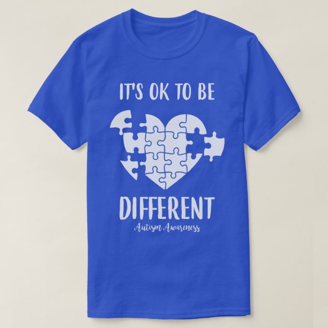 Det är okej att vara annorlunda Autism Awareness H T Shirt (Design framsida)