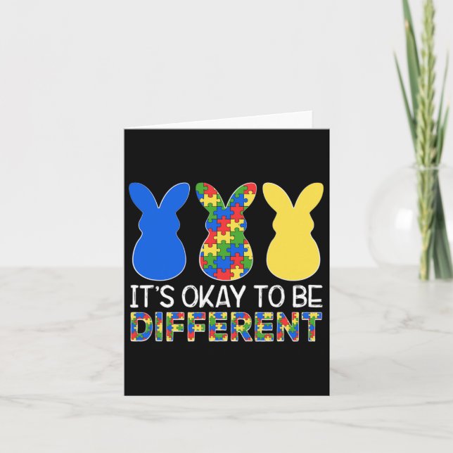 Det är okej att vara annorlunda Autism Awareness P Kort (Framsida)