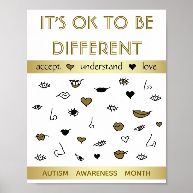 Det är okej att vara annorlunda, Autism Awareness  Poster (Framsidan)