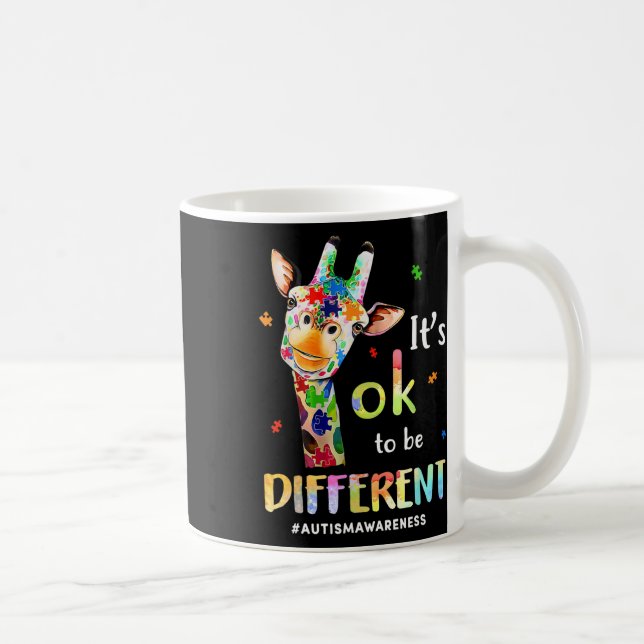 Det är okej att vara annorlunda Giraffe Puzzle Aut Kaffemugg (Höger)