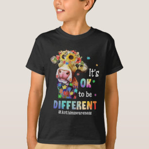 Det är okej att vara annorlunda Heifer Cow Puzzle T Shirt