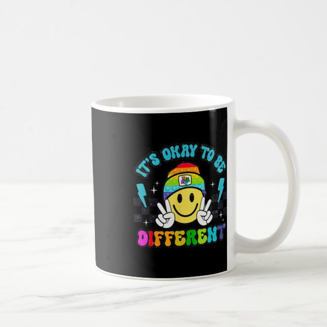 Det är okej att vara annorlunda Smile Face Pussel  Kaffemugg (Höger)