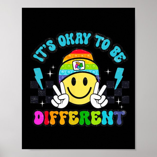 Det är okej att vara annorlunda Smile Face Pussel  Poster (Framsidan)