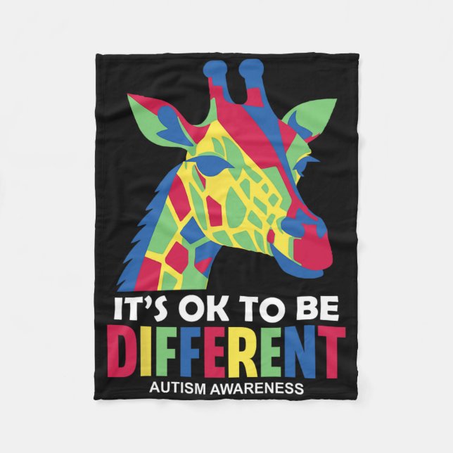 Det är okej att vara en annan autism-medvetandehöj fleecefilt (Framsidan)