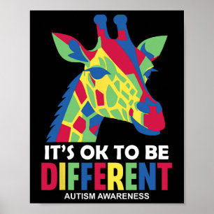 Det är okej att vara en annan autism-medvetandehöj poster