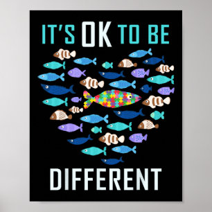 Det är okej att vara en annan autismmedvetenhet om poster