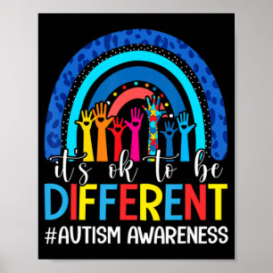 Det är okej att vara en annan autismmedvetenhet. poster