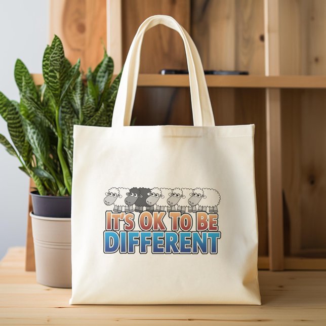 Det är okej att vara en annan BLACK SHEEP Tygkasse (Custom Tote Bag)