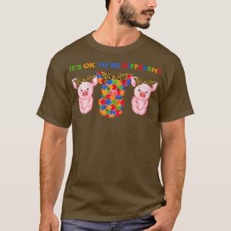 Det är okej att vara en annan Grisar Autism Awaren T Shirt
