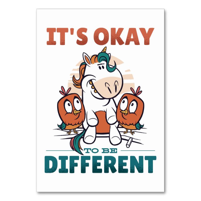 Det är okej att vara en annan inbjudan bordsnummer (Framsidan)