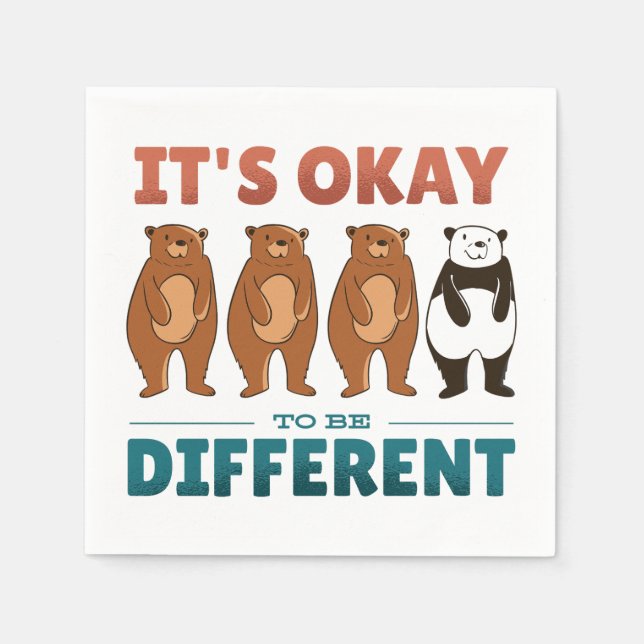 Det är okej att vara en annan inbjudan pappersservett (Framsidan)