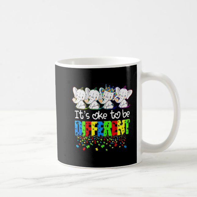 Det är okej att vara en annan Medveten cute Elepha Kaffemugg (Höger)