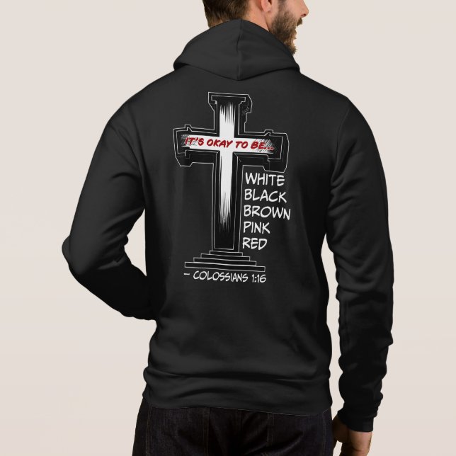 "Det är okej att vara Färg" Kor Hoodie T Shirt (Baksida)
