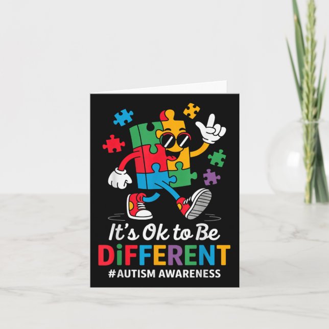 Det är okej att vara lite annorlunda puzzle Autism Kort (Framsida)