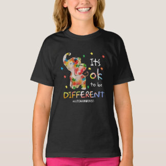 Det är okej att vara Olika Autism Awareness Elephe T Shirt
