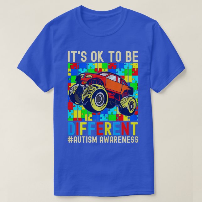 Det är okej att vara Olika Autism Awareness Monste T Shirt (Design framsida)