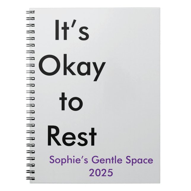 Det är okej att vila Anpassningsbarnas emotionella Anteckningsbok (Framsidan)