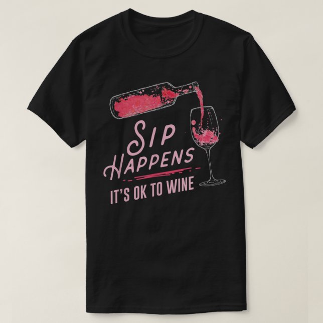 Det är okej att Vin T-Shirt (Design framsida)