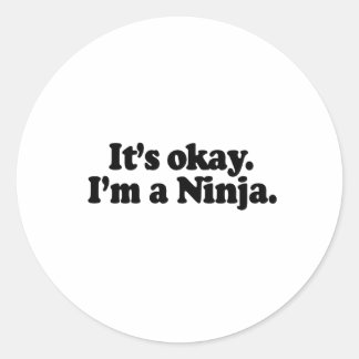 Det är okej, jag är en NINJA. Runt Klistermärke