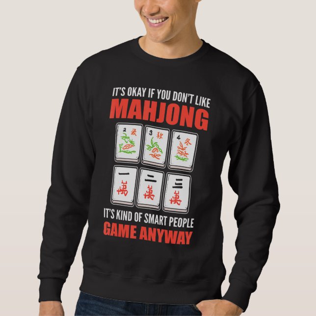 Det är okej om du inte gillar Mahjong... Lång Ärmad Tröja (Framsida)