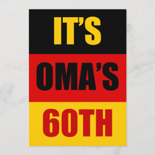 Det är Omas 60:e födelsedag tyska Flagga Inbjudan