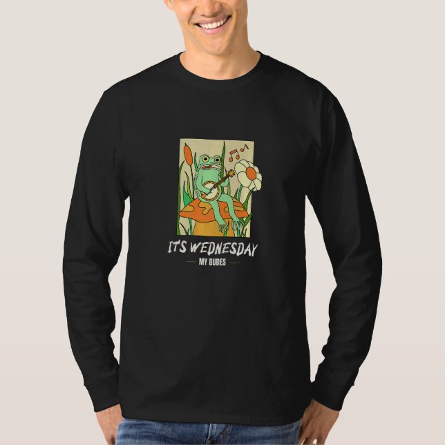 Det är onsdag kärringar S Som Groda Meme T Shirt (Framsida)