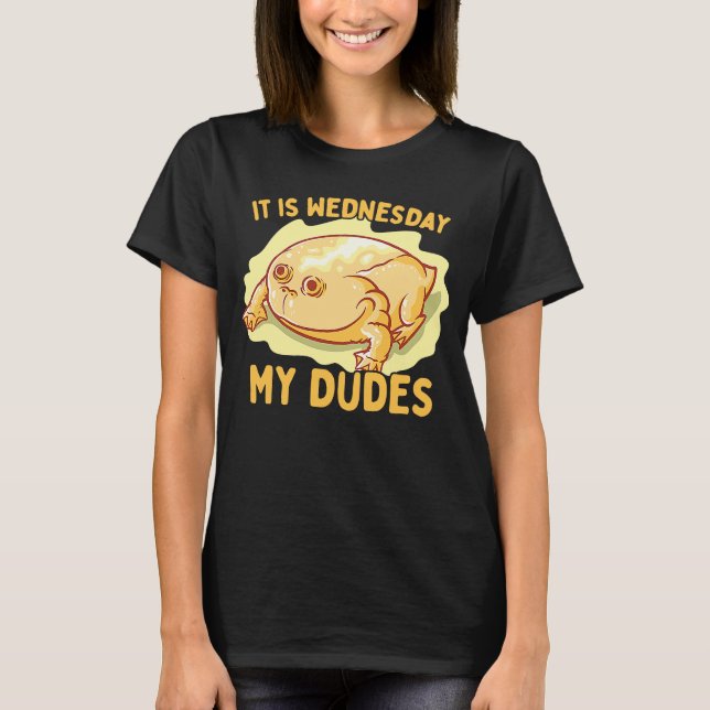Det är onsdag min herdes klassiska grodlapp t shirt (Framsida)