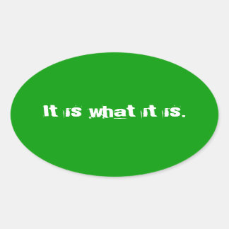 Det är ovalt klistermärke