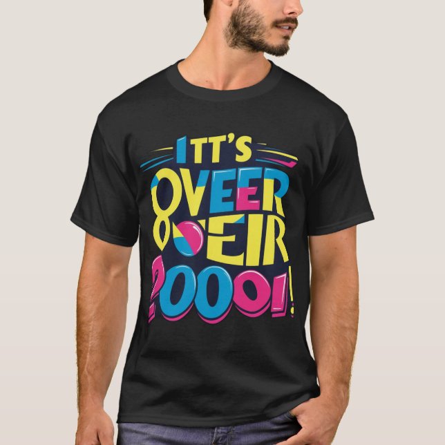 "Det är över 9 000!" Retro T-Shirt-design T Shirt (Framsida)