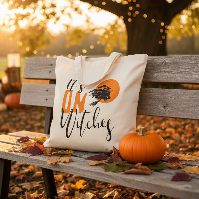 Det är på häxor Halloween ID442 Tygkasse (Skapare uppladdad)