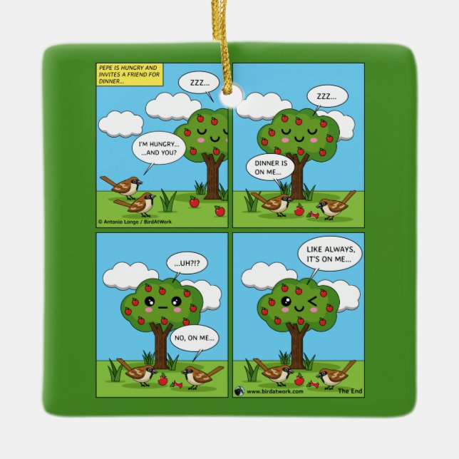 Det är på mig... Tecknad Julgransprydnad Keramik (Framsida)