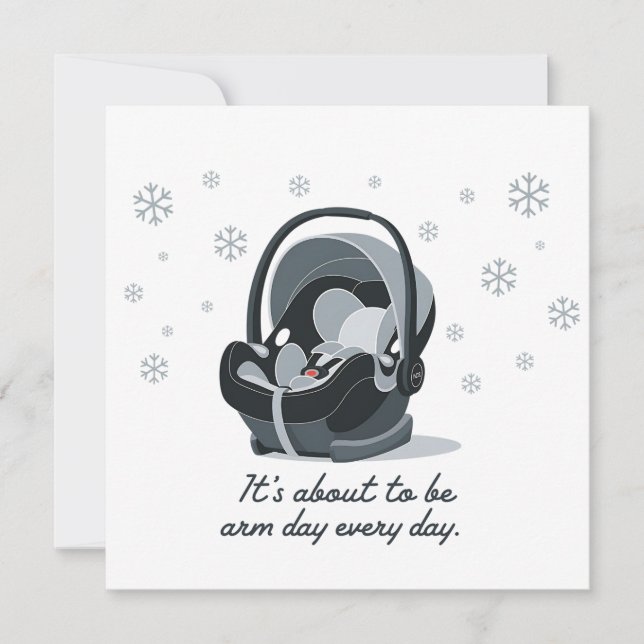 Det är på väg att bli arm dag varje dag Rolig bebi Inbjudningar (Framsida)